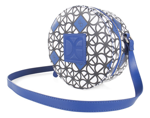 Bolsa Crossbody Cloe Para Mujer Estampado Geométrico Con Asa Color Azul