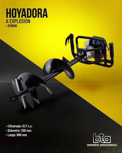 Imagen 2 de 10 de Hoyadora 52cc Explosion 2t Bta Mecha 200x800mm 2 Tiempos