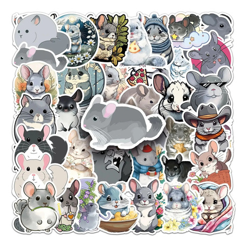 50 Chinchillas -1246 - 50 Pegatinas Totoro Sudamericanas