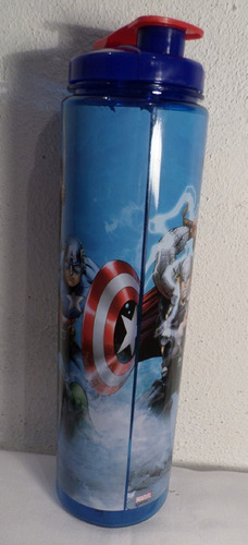 Botella Avengers Marvel Plastico Cap 1 Lt D 7 Cm Alto 24 Cm (Usado)