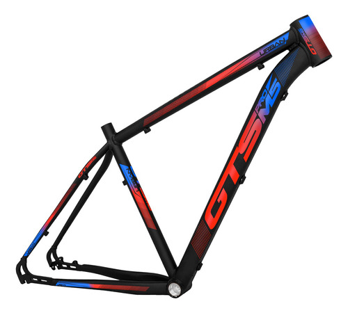 Quadro De Bicicleta Aro 29 Em Alumínio Gts Pro M5 Urban Cor Preto/vermelho/azul Tamanho Del Quadro 19
