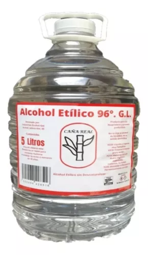 Garrafa de 5 Litros Alcohol Etílico Grado 96° Puro de Caña