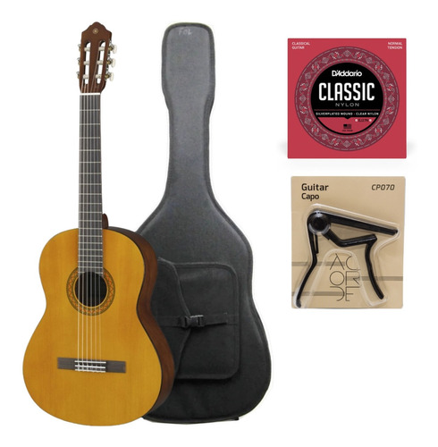 Combo Guitarra Clásica Yamaha C40 Con Estuche Y Accesorios