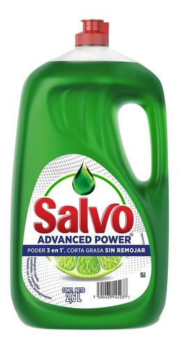 Detergente Liquido Para Trastes Salvo Limón 2.6l Total