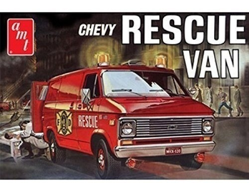 Amt 1:25 Escala Plastico 1975 Chevy Rescue Van Kit Modelo (r