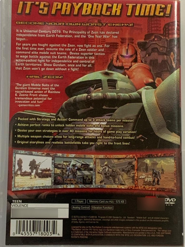 Gundam: Zeonic Front Ps2 Capa E Poster Ps2