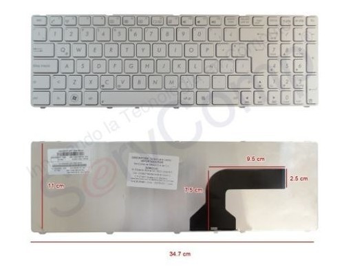 Teclado Asus Nsk-ug21e, G73 Y K52 Blanco, En Español