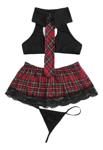 Lencería Erótica De Colegiala Para Mujer, Top Halter Uniform