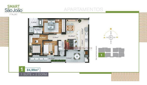 Imagem 13 de 13 de Apartamento Com Suíte + 2 Dormitórios - São João - Itajaí/sc - Ap0553