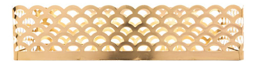 Bandeja Lyor Arles De Metal Com Espelho Dourada 21cm X 13cm