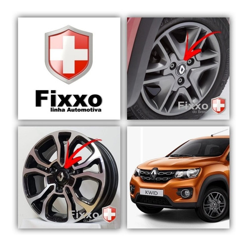 Imagem 4 de 7 de 4 Calotinha Centro De Roda Renault Duster Clio Sandero Prata