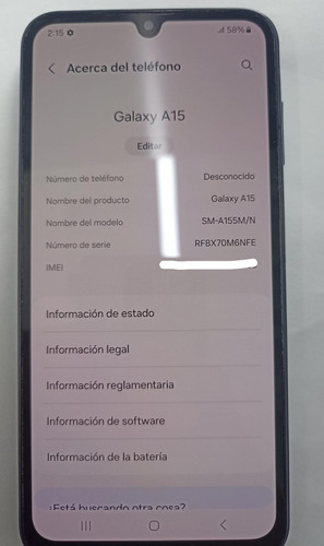 Samsung Galaxy A15 Azul Oscuro