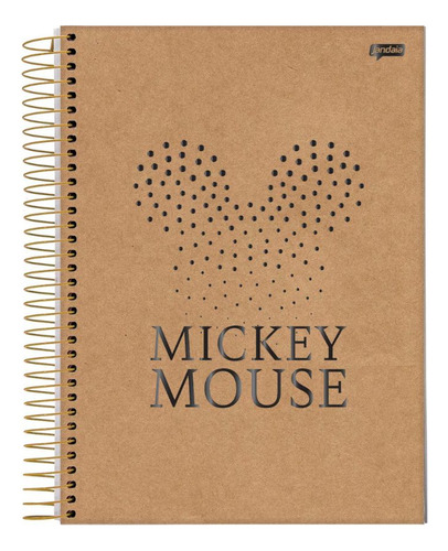 Caderno Espiral Mickey Arts Silhueta Preto 1 Matéria 80 Fls