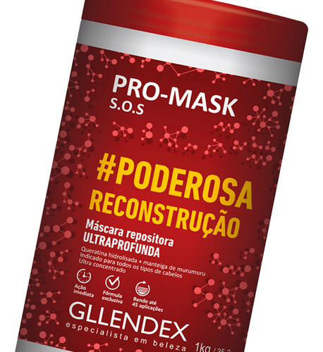 Gllendex Poderosa Reconstruccion Shampoo Enjuague Mascara