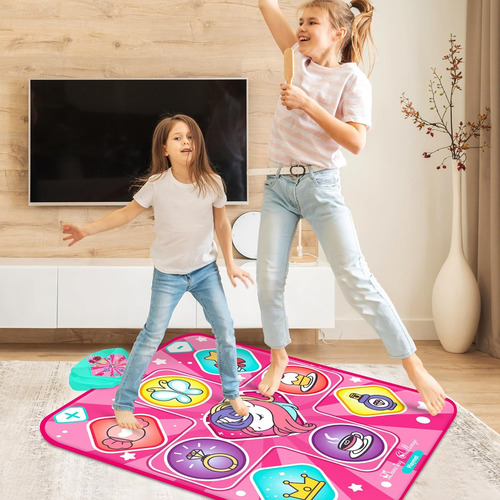 Alfombra De Baile Rosa Con Luces Led Y 5 Modos De Juego
