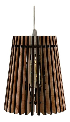 Lampara Colgante 1 Luz Aruba Madera Mdf Cedro 1023 Ad