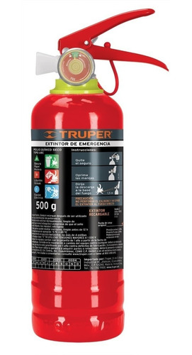 Extintor Recargable Portátil 0.5 Kg Polvo Tipo Abc 101172