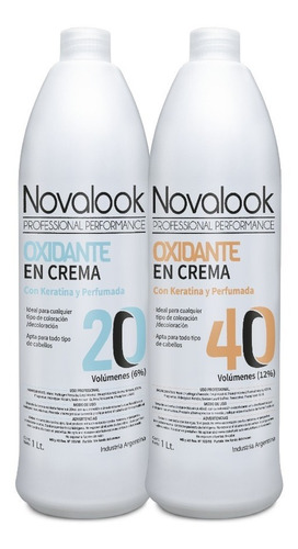 Agua De 20 40 Volumenes Combo X2 Novalook 1lt C/u