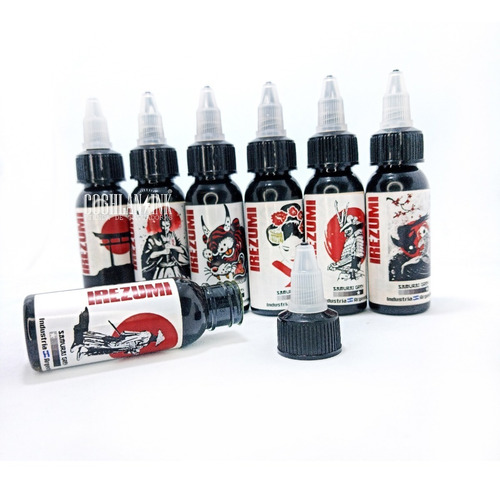 Imagen 2 de 10 de Tinta Tattoo Extreme Set Samurai X 7oz Tatuajes Tatuar