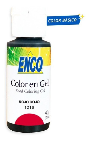 Color Gel Rojo Rojo 40 Grs Enco 1216