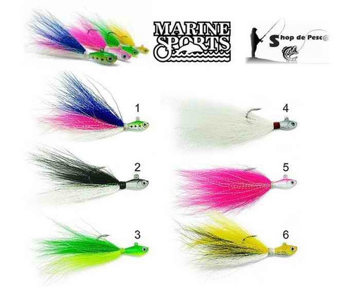 Para Caña De Baitcasting Spinning Streamer Jig 20 Gr Marine