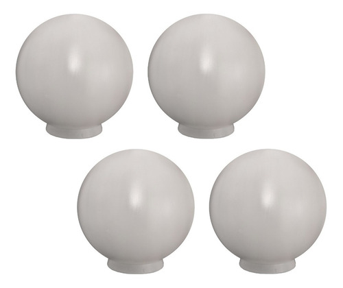 Globo Plástico P/ Poste, Boca 15cm, Alt. 30cm - Kit 4 Peças Cor Branco GLOBO 15X30 4 PEÇAS