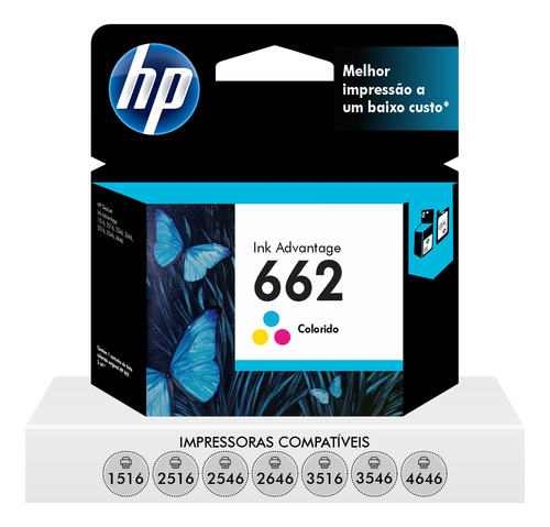 Cartucho Original Hp 662 Colorido 2516, 3516, 1516, 2546, 3546, 4646