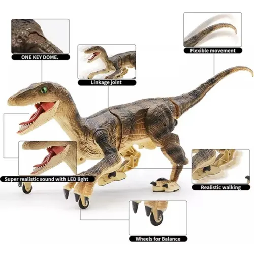 Dinosaurio Control Remoto 2,4. Gran Velociraptor Recargable