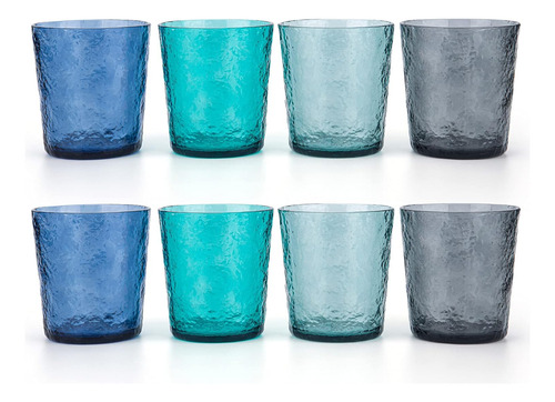 Vasos De Acrílico Multicolor 12 Oz Juego De 8 Unidades