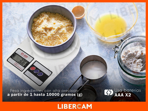 Imagen 3 de 7 de Balanza Alimentos Cocina Digital Hasta 10 Kg Alta Precision Color Blanco