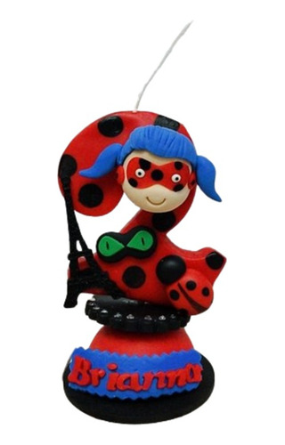 Vela Temática Ladybug En Porcelana Fria 