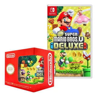 New Super Mario Bros U Deluxe Nintendo Switch + Taza 7