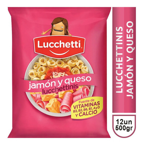 Pack Capellettis Lucchetti Sabor Jamon Y Queso 500 Gr X 12 U