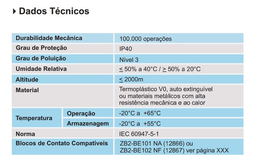 Botão De Comando Duplo Plastico - Lay5-el842 - Sem Led