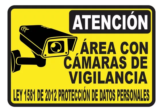  Señalización Aviso Metálico Atención Cámara Seguridad 20x15 