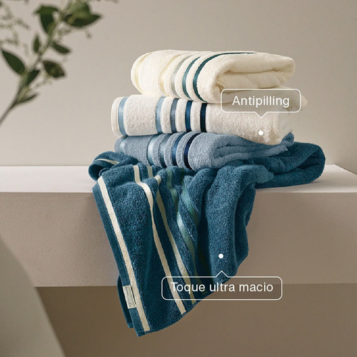 Toalla De Baño Lumina Blanca/azul