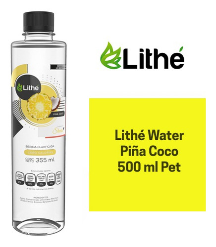 Agua Sabor Piña Coco Lithe Sin Calorías 500 Ml Caja