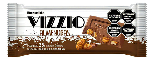 Chocolate Vizzio Almendras Enteras X 35g - Caja X 20 Un