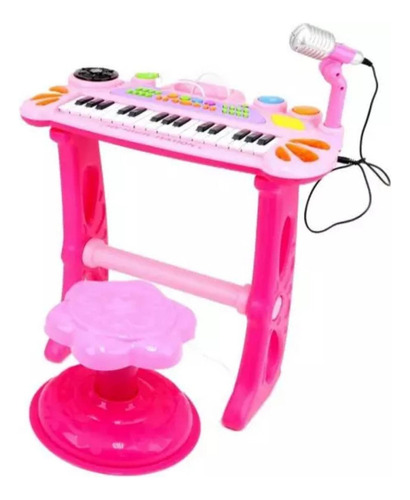 Piano Organeta Karaoke Con Silla Juguete Microfono