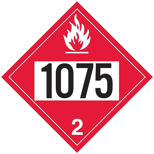 Señal D.o.t. De 4 Dígitos (eua) - Onu 1075 Gas Pet, Vinil