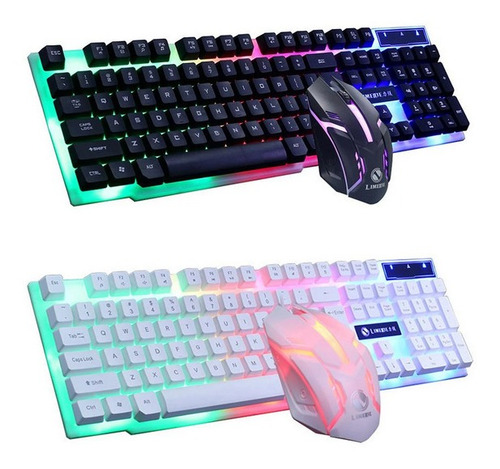Imagen 3 de 4 de Combo Kit Teclado + Mouse Gamer Gtx 300 Rgb Led Pc