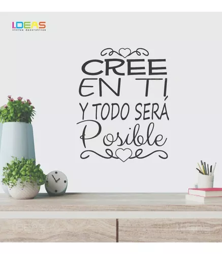 Vinil Decorativo Para Pared Vinilo Frases Letras Cree En Ti