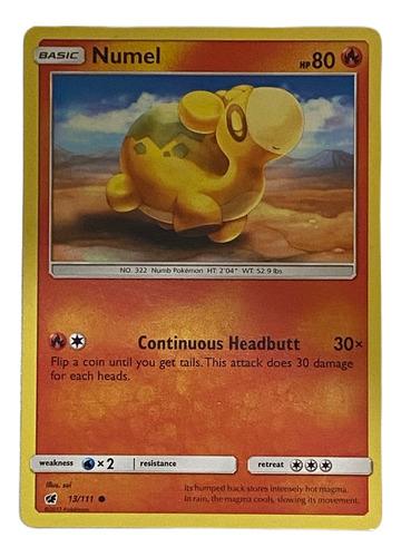 Numel Carta Pokémon Original Tcg Inglés 13/111