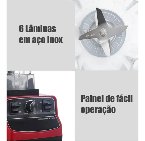 Imagem 2 de 4 de Liquidificador Blender 2 Litros Comercial 1500w Alta Rotação 220v