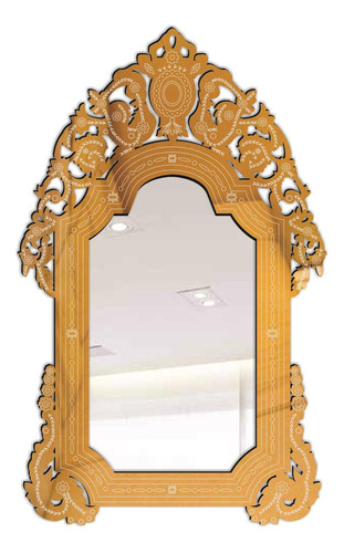 Espelho Decorativo Veneziano Provençal Dourado 50x82 3885