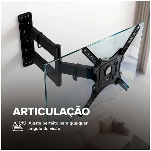 Suporte Tv Articulado Parede Painel De 32 50 55 60 65 Polegadas 4k ...