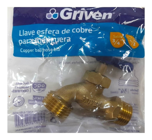 Llave De Manguera Bronce O Llave De Chorro Griven