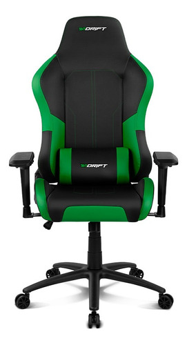 Silla de escritorio Drift DR250 gamer ergonómica  negra y verde con tapizado de poliuretano