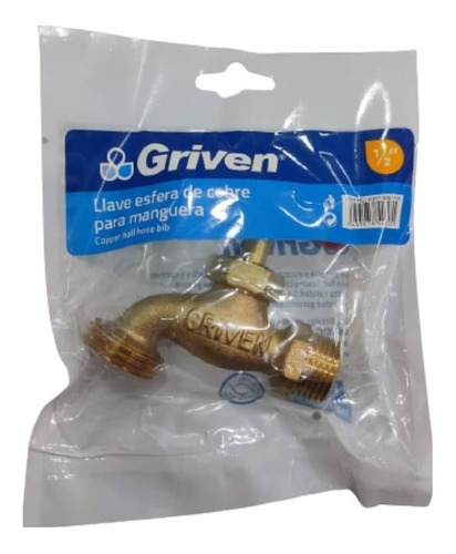 Llave Esfera De Cobre Para Manguera Griven 