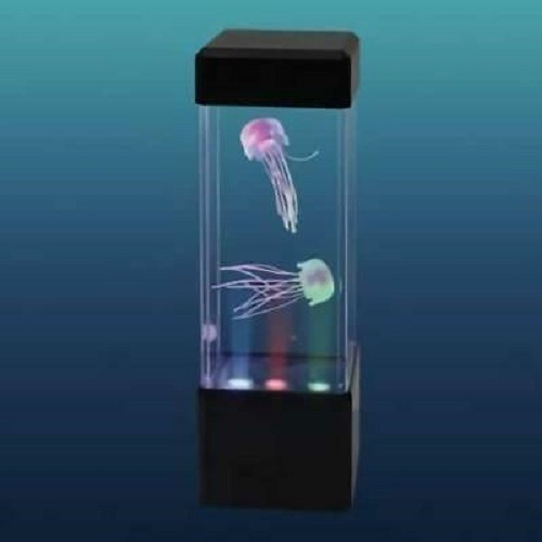 Lampara Nocturna De Medusas Tipo Acuario 24 Cm